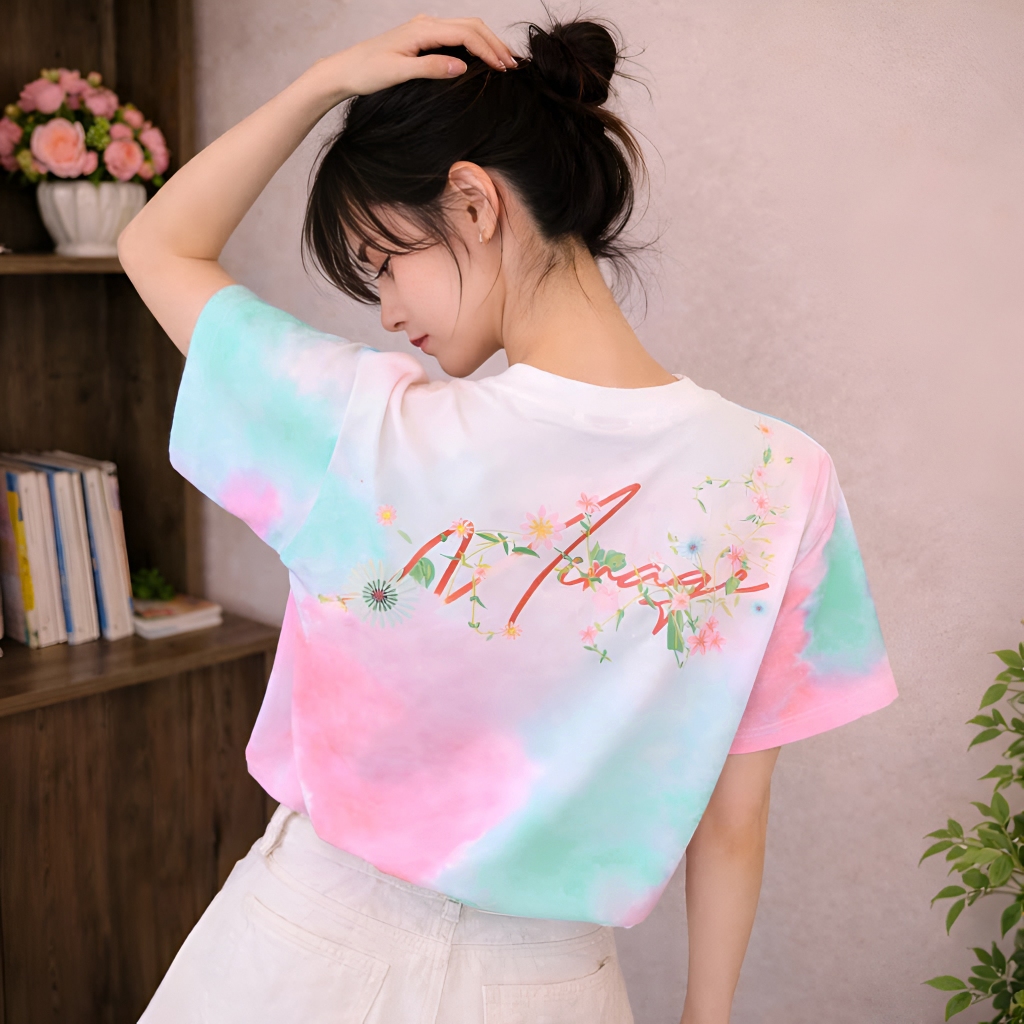 Áo Thun Loang Màu Nổi Bật, Chất Cotton Thoáng Mát, Có Kèm Hình Thật.