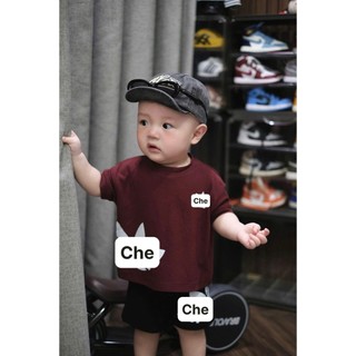 Set Bộ Thể Thao Trẻ Em Đỏ Đô,Set Áo Thun+Quần Short Bé Trai Bé Gái Cotton Mềm Mát Mùa Hè 7-15kg(A01)