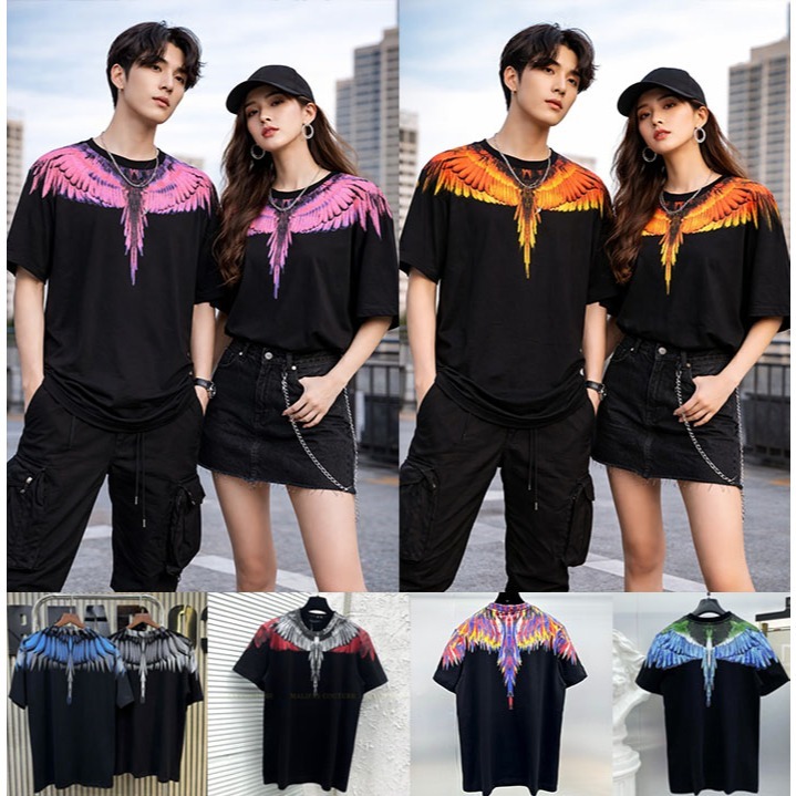 Áo Phông Cổ Tròn Tay Ngắn Hoạ Tiết Bu Loong Đai Bàng Unisex Nam Nữ Dáng Rộng Chất Cotton Mềm Mát