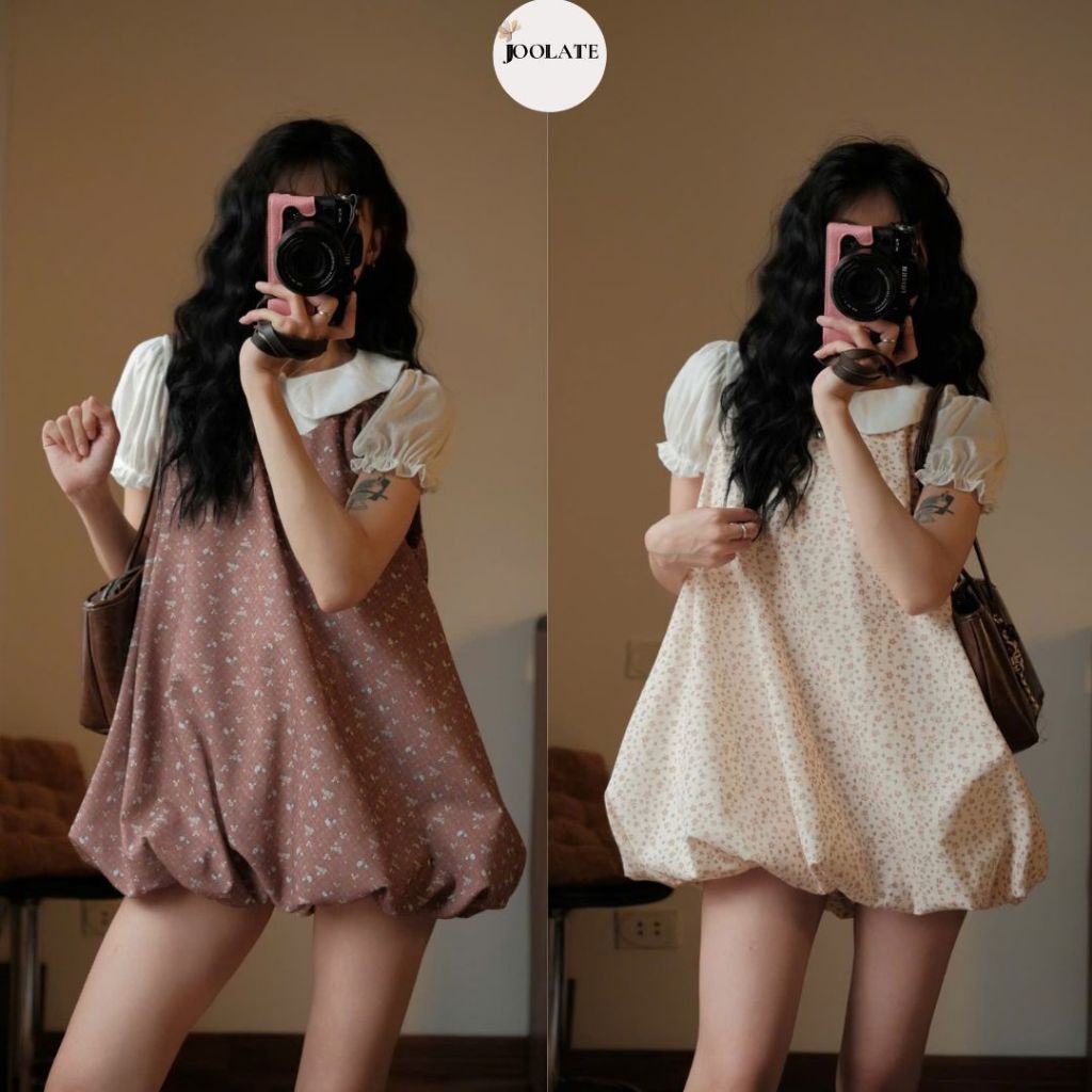 Váy Bí Dáng Phồng Chất Linen Mềm Hoa Nhí Bi Vintage Xinh Xắn – Váy Nữ Dáng Babydoll Dễ Phối Đồ Joolate Vaybi1802 _P9
