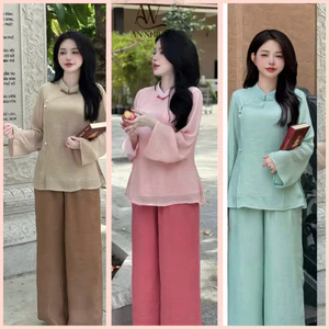 Bộ Pháp Phục Truyền thống, Vải xô Linen mềm mịn | Đồ Lam An Nhiên