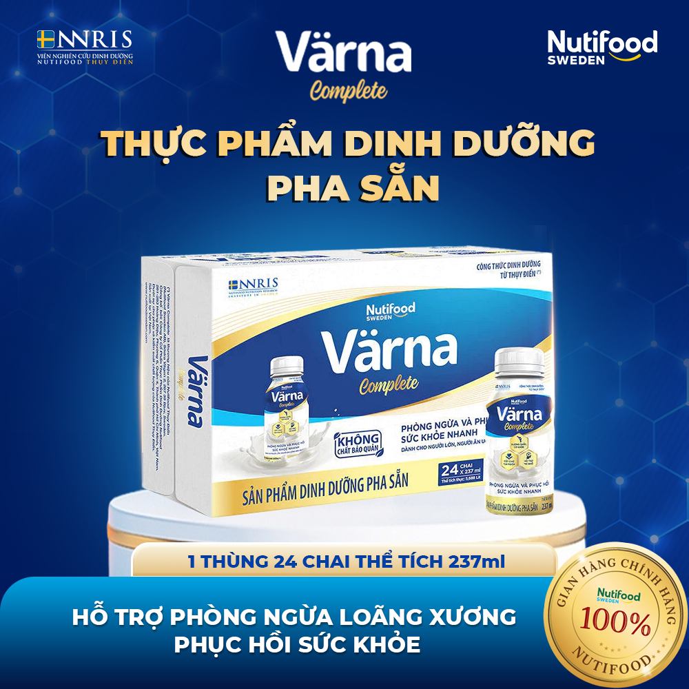 Sữa Bột Pha Sẵn Varna Complete (Thùng 24 Chai 237ml) - Hỗ Trợ Cải Thiện Xương Khớp - Phục Hồi Nhanh