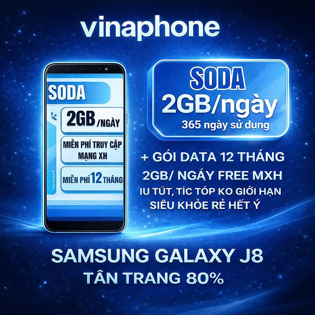 Điện Thoại S I M Vinaphone Data 5G Vào Mạng 1 Năm Miễn Phí Mạng Xã Hội không giới hạn + 2GB/ngày sóng căng, mạng khỏe