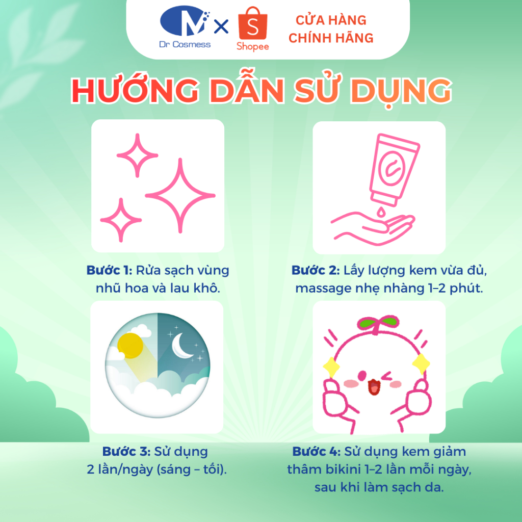 Kem Dưỡng Giảm Thâm Vùng Bikini, Làm Hồng Tự Nhiên Hiệu Quả, An Toàn, Không Gây Kích Ứng Dr Cosmess