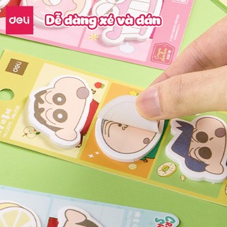 Giấy Note Giấy Nhớ Deli Shin Cậu Bé Bút Chì 75 Tờ Ghi Chú Chống Lem Dễ Bóc Dán Cho Bé Cho Học Sinh