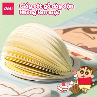 Giấy Note Giấy Nhớ Deli Shin Cậu Bé Bút Chì 75 Tờ Ghi Chú Chống Lem Dễ Bóc Dán Cho Bé Cho Học Sinh