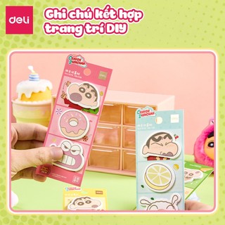 Giấy Note Giấy Nhớ Deli Shin Cậu Bé Bút Chì 75 Tờ Ghi Chú Chống Lem Dễ Bóc Dán Cho Bé Cho Học Sinh