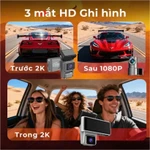 Camera hành trình ô tô S16 CARLOVER 3 mắt Phân giải 2K Ghi trước trong sau Ghi đêm hồng ngoại Kết nối điện thoại BH 1năm — ảnh 5