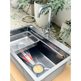 Combo Bếp Thảnh Thơi Gồm Chậu Rửa Rossi RL210H Inox 201 Và Vòi Chậu Rossi R803C1