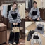 Set áo sơmi kẻ cổ bẻ dài tay kèm áo 2 dây 5498 A093