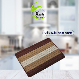 Thảm Lau Chân Vân Kẻ Sọc Lót Cam Su Chống Trượt GD177 - Thảm Lau Phòng Tắm Nhà Bếp 38 x 58cm