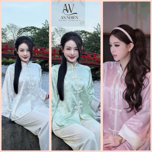 Bộ đồ Bà Ba cách tân Lụa phối gấm tiểu thư | Đồ Lam An Nhiên