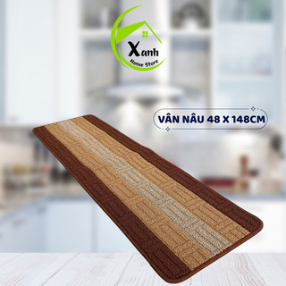 Thảm Trải Sàn Vân Kẻ Sóc Có Đệm Chống Trượt 48 x 148cm GD177 - Thảm Lau Chân Nhà Bếp Nhiều Màu