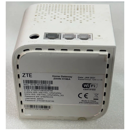 Modem WiFi ZTE ZXHN H196A Viettel Dual Band 2.4G 5G – Home Gateway 2 ...