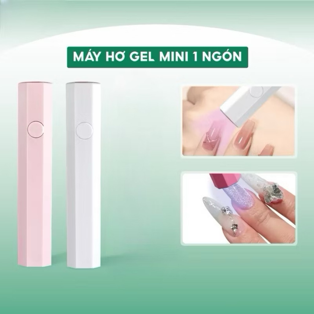 Đèn hơ mini 1 ngón 3W tích điện - Đèn hơ móng nail mini  cầm tay tiện lợi