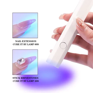 Đèn hơ mini 1 ngón 3W tích điện - Đèn hơ móng nail mini cầm tay tiện lợi