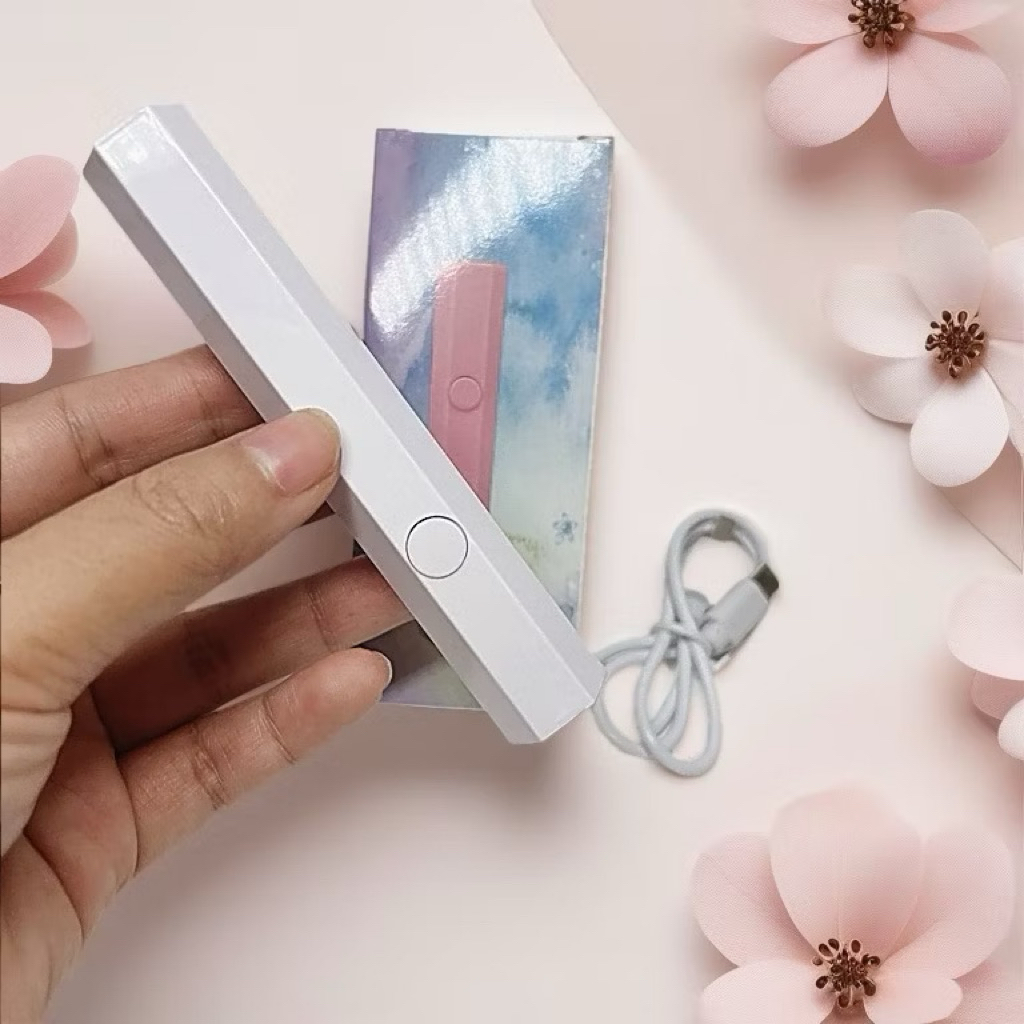 Đèn hơ mini 1 ngón 3W tích điện - Đèn hơ móng nail mini  cầm tay tiện lợi