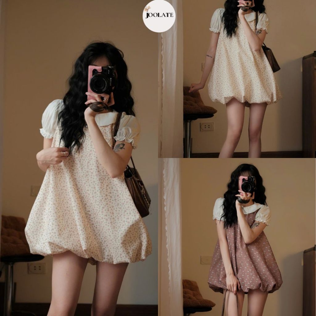 Váy Bí Dáng Phồng Chất Linen Mềm Hoa Nhí Bi Vintage Xinh Xắn – Váy Nữ Dáng Babydoll Dễ Phối Đồ Joolate Vaybi1802 _P9