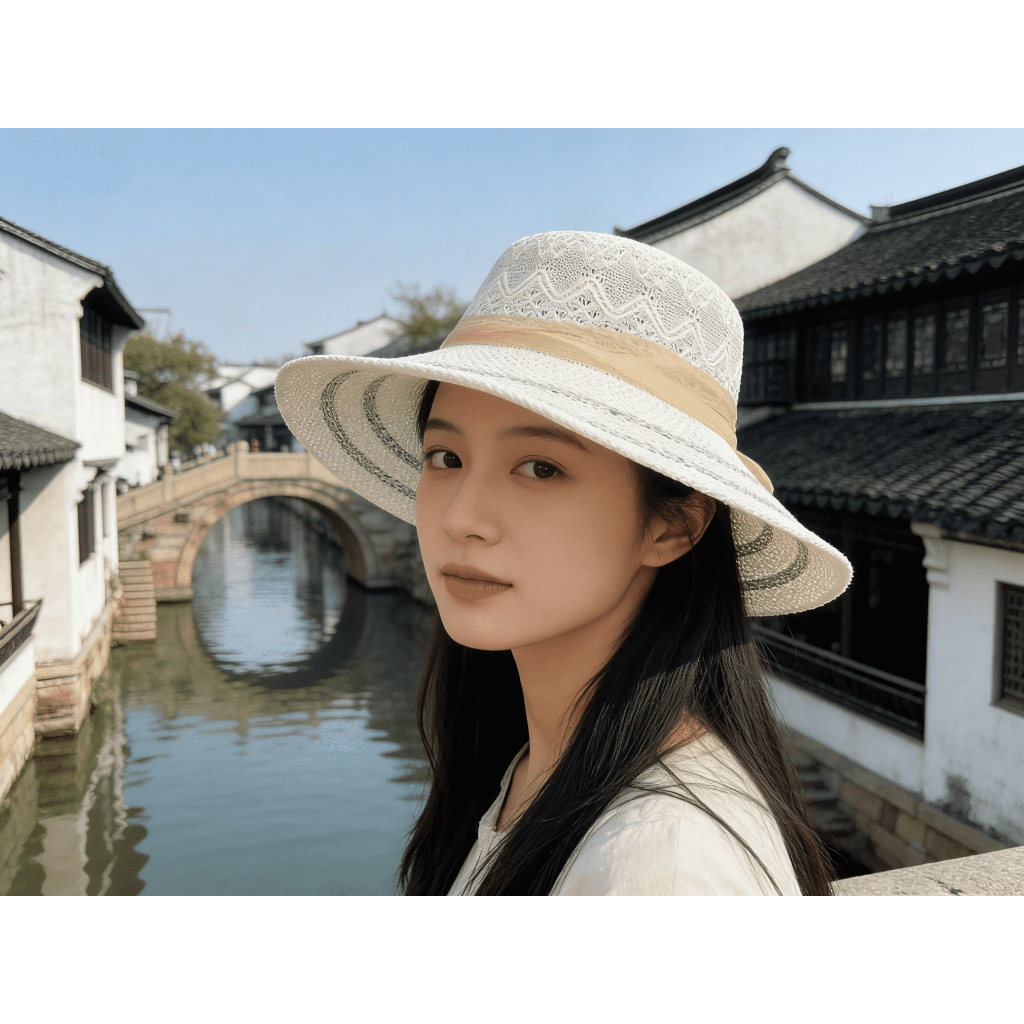 Mũ Nón Lưỡi Trai Chống Nắng Nữ Dệt Mây Thời Trang Đi Biển Du Lịch Vòng Đầu 55-65cm