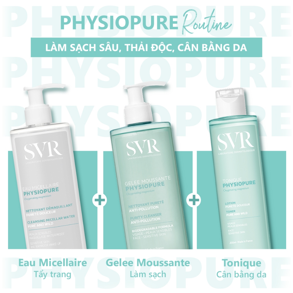 Bộ đôi Nước tẩy trang cho da nhạy cảm SVR Physiopure Eau Micellaire 400ML (CBG22)