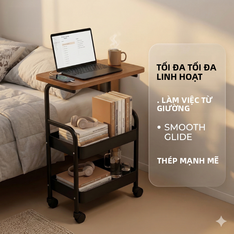 【U&I】Xe Đẩy Spa Khay Thép Lưới, Kệ Đa Năng Cao Cấp xe đẩy spa 3 tầng Lắp Ráp Kitchen