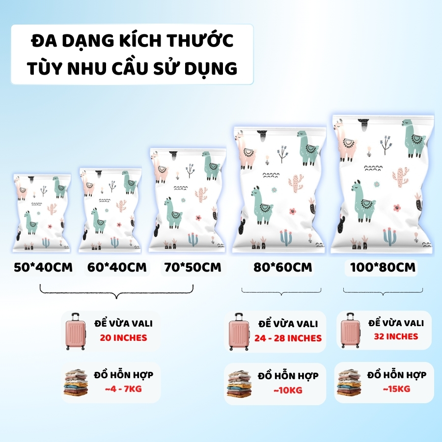 [TẶNG QUÀ] Túi Hút Chân Không Đựng Quần Áo ENODA HOME, Túi Hút Chân Không Siêu Dày Bảo Quản Chăn Màn Gọn Gàng M010