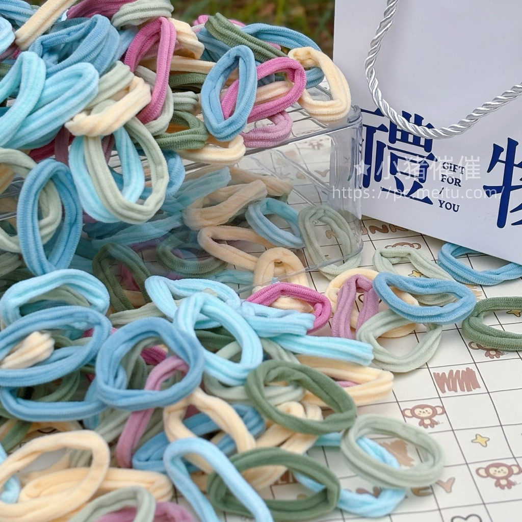 Combo 35 Dây Buộc Tóc Nhiều Màu Pastel – Cột Tóc Thun Mềm Không Đau Tóc Cho Bé Và Nữ