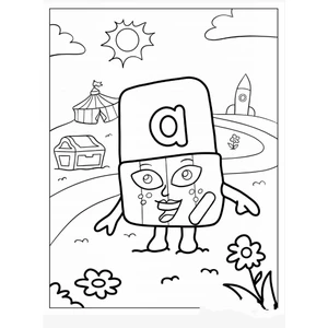26 tranh tô màu chữ cái AlphaBlocks (Mực và giấy chính hãng - an toàn cho bé)