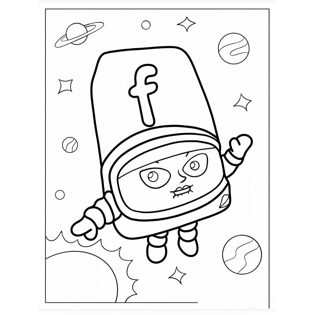 26 tranh tô màu chữ cái AlphaBlocks (Mực và giấy chính hãng - an toàn cho bé)