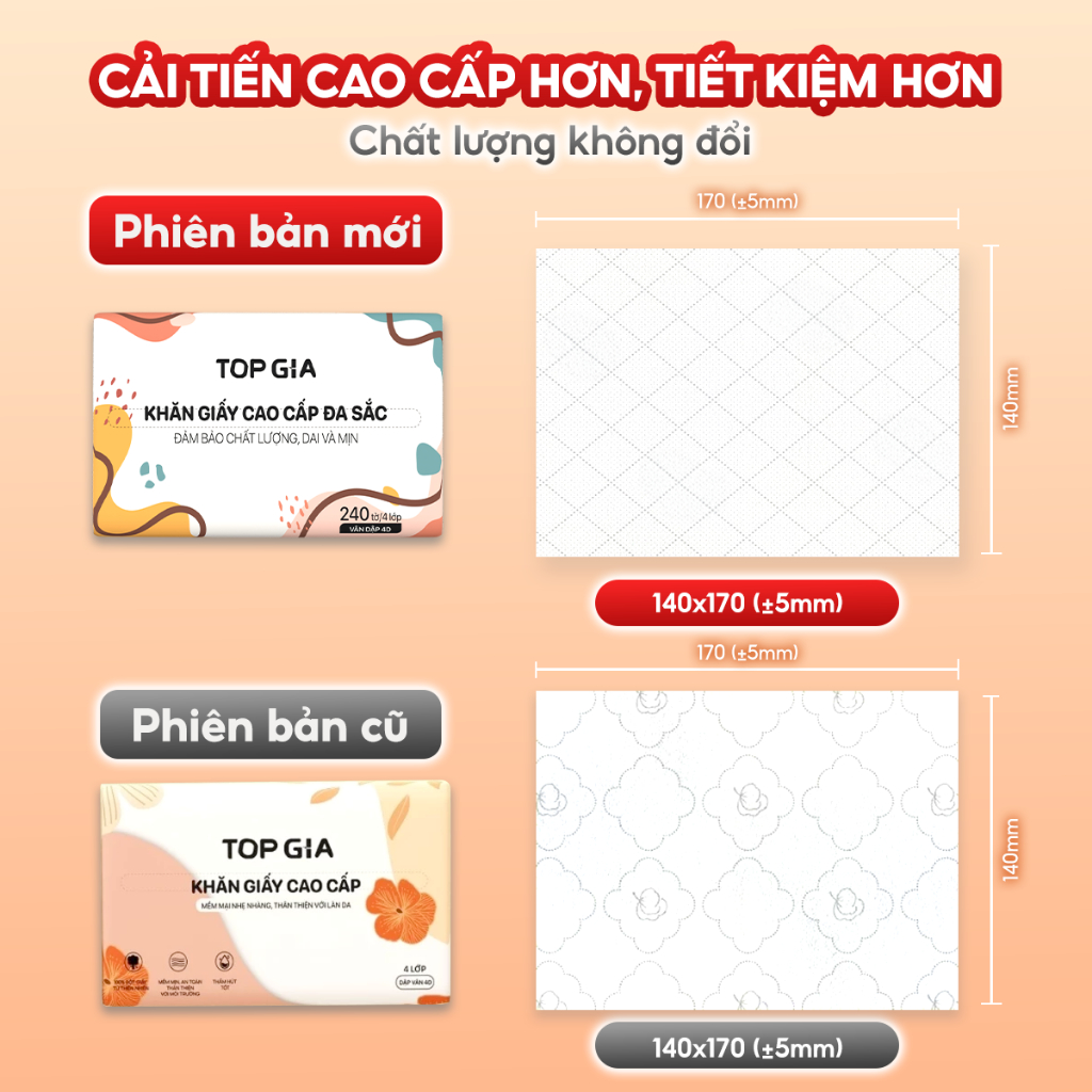 Giấy ăn rút  Đa Sắc Top Gia thùng 30 gói cao cấp 4 lớp dập vân 4D chắc chắn siêu dai, mềm mịn