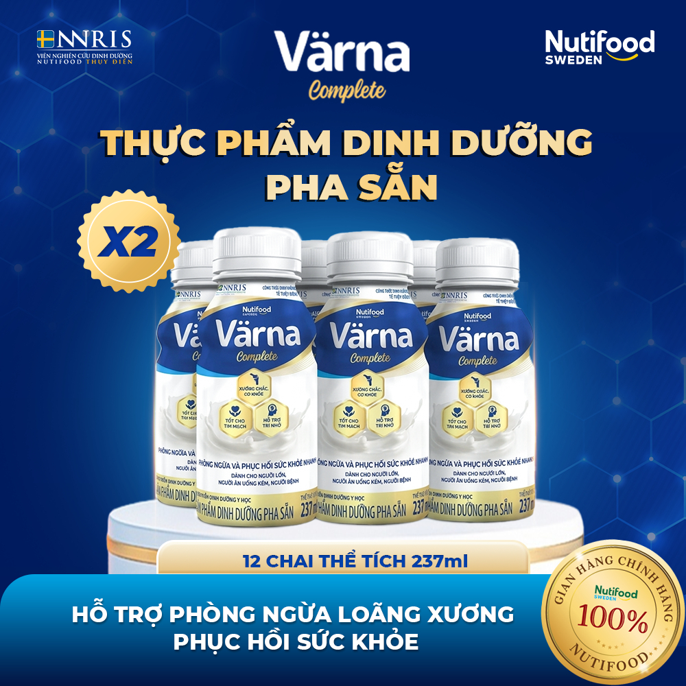 Sữa Bột Pha Sẵn Varna Complete (12 Chai 237ml) - Hỗ Trợ Cải Thiện Xương Khớp - Phục Hồi Nhanh