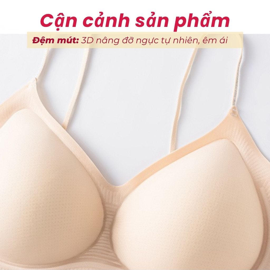 Áo ngực nữ su đúc cao cấp mềm mại đệm mút 3D chống chảy xệ ôm ngực gợi cảm sexy 2 dây mảnh LANXA A01