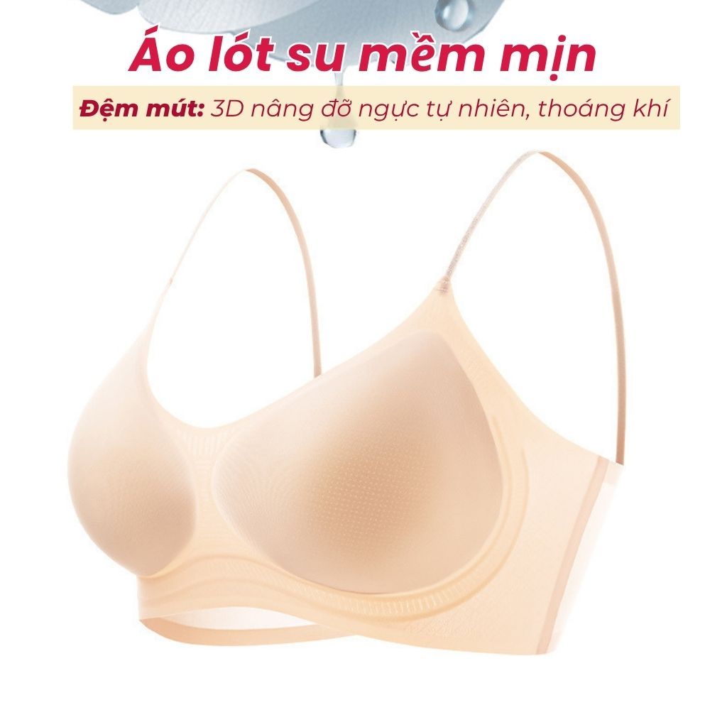 Áo ngực nữ su đúc cao cấp mềm mại đệm mút 3D chống chảy xệ ôm ngực gợi cảm sexy 2 dây mảnh LANXA A01