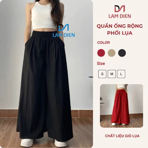 Quần Ống Rộng Chất Liệu Gió Lụa Có Túi Sườn, Quần Váy May Kỹ Phong Cách Trẻ Trung Năng Động Q019