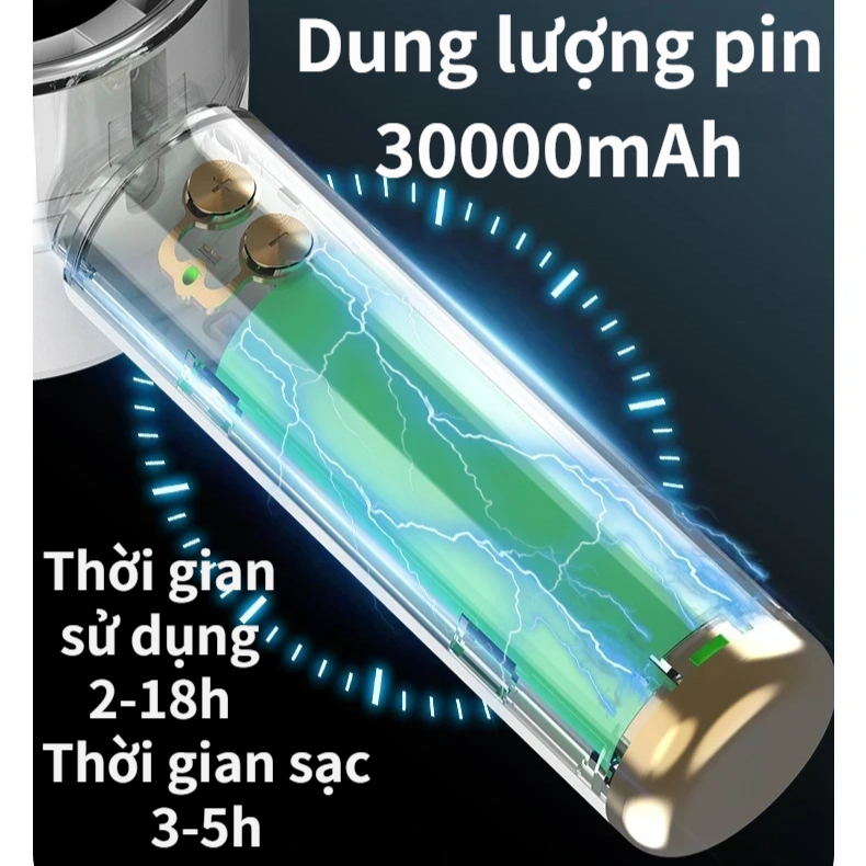 Quạt cầm tay N68 gió siêu mạnh, điều chỉnh vô cấp 100 tốc độ, pin 5000mAh siêu bền, quạt mini di động chống nóng mùa hè