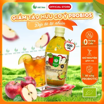 [DEAL TẶNG 4 QUÀ] Giấm Táo Detox Probios Có Giấm Cái - Dấm Táo Hữu Cơ Ý Eatclean Việt Thái Organic