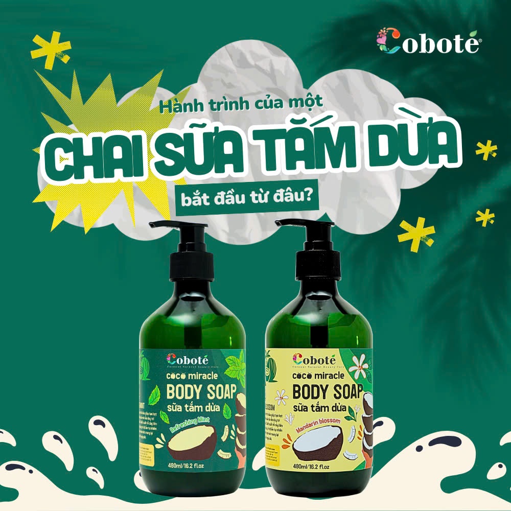 Sữa Tắm dừa - Coco Miracle Body Soap Giúp Làm Sạch Da,  Giúp Làn Da Mềm Mại, Dưỡng Ẩm 40ml/480ml