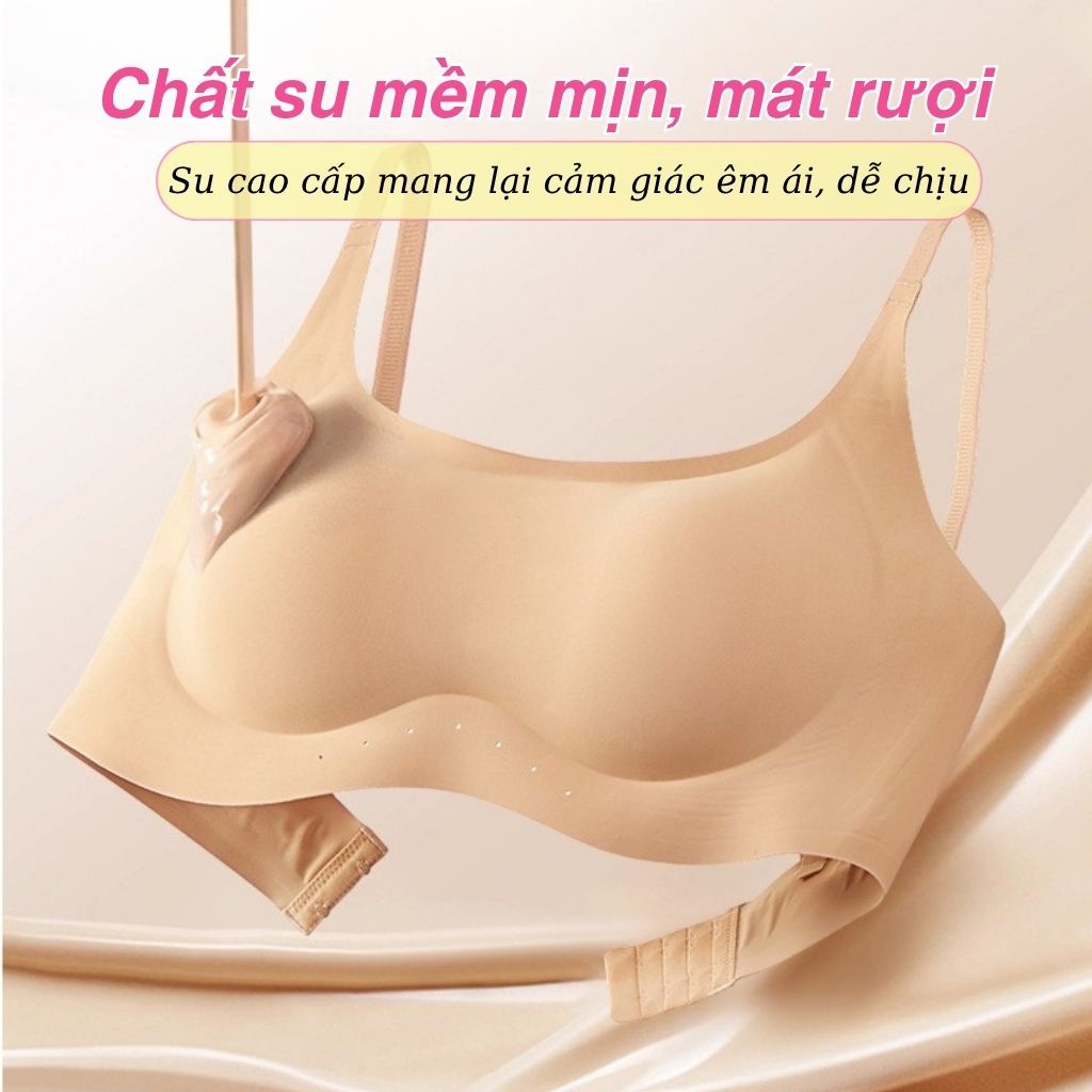 Áo ngực nữ su đúc cao cấp êm ái không gọng đệm mút 3D nâng đỡ gom ngực phụ kiểu dáng basic LANXA A03