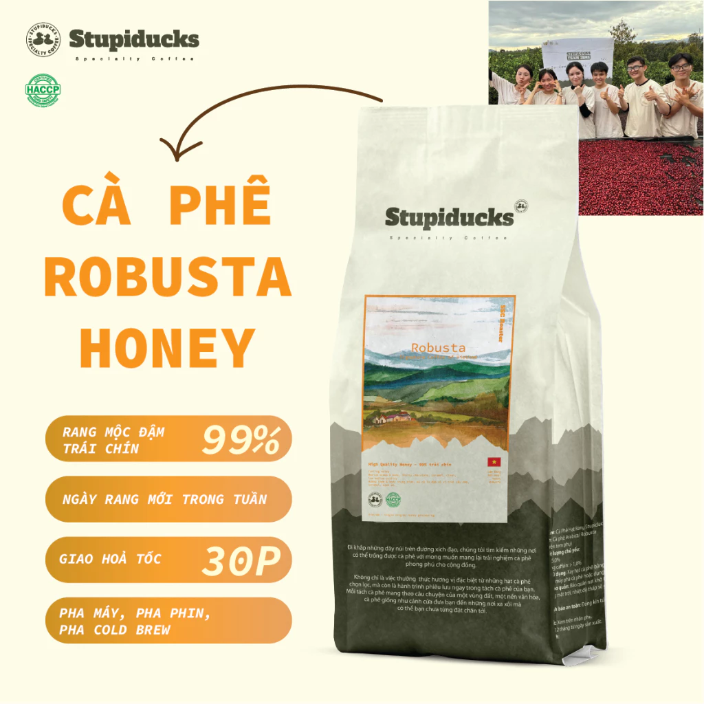 Cà phê Việt Nam Robusta Honey Lâm Đồng - Stupiducks Specialty Coffee (SSC)