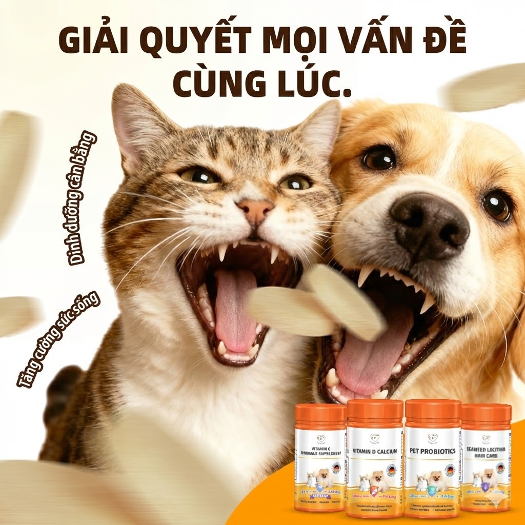 CASSIEL PET Viên Uốngbổ Sung-Men Vi Sinh Vitamin Tổng Hợp Canxi Cho Khớp Tiêu Hóa Lông Và Da Cho Chó Và Mèo