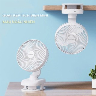 Quạt Tích Điện Mini Loại Kẹp YAMAZAKI Pin Sử Dụng 8-12 Tiếng Xoay 360 Độ, Pin 4500 MAH Chạy Êm Ái