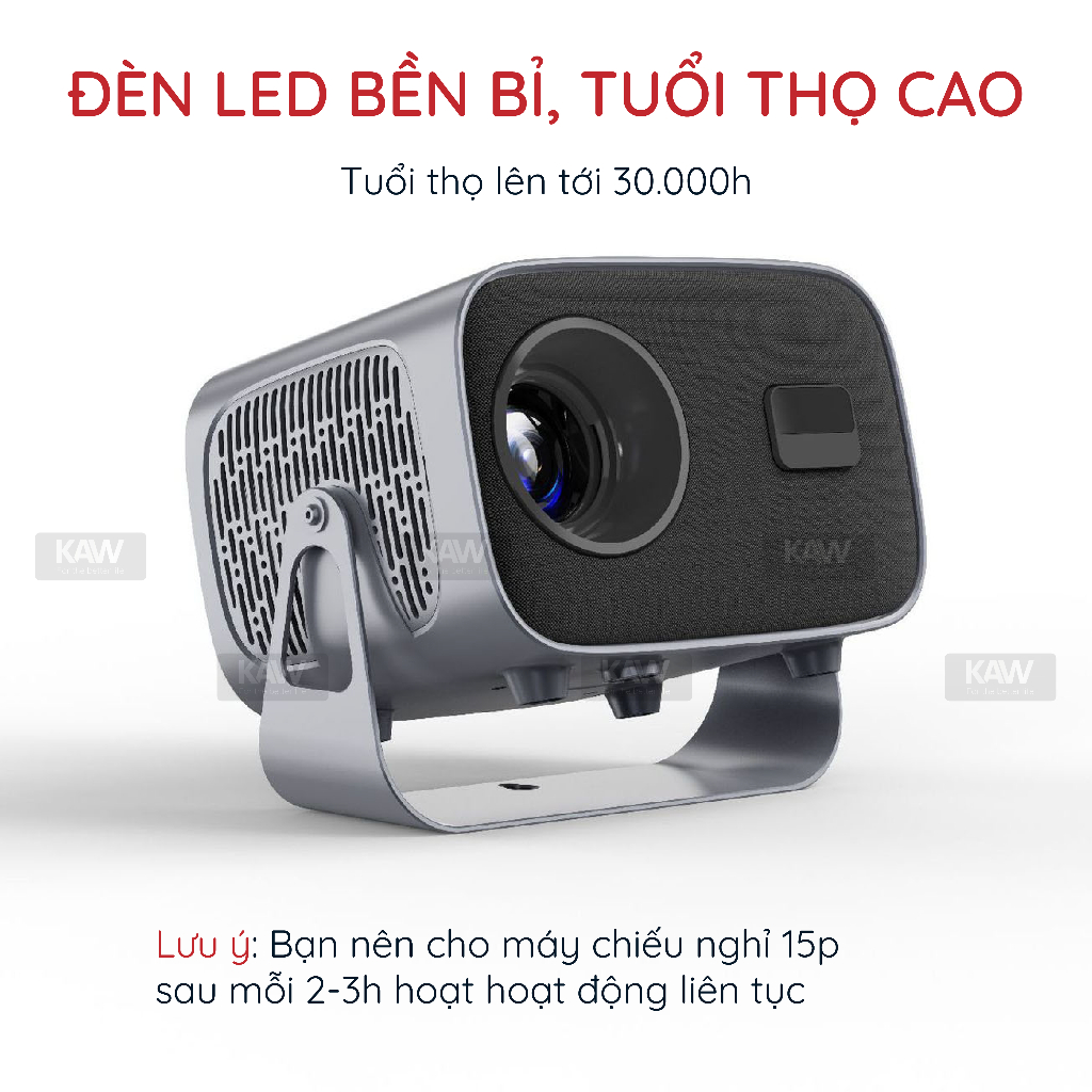 Máy Chiếu Mini KAW K670 Full HD xoay 360, Kết Nối Không Dây, Xem Phim Tại Nhà  Dễ Dùng, Tiện Lợi