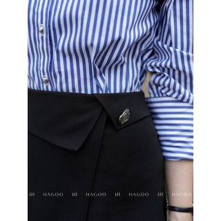 Chân váy nữ dáng A khuy trang trí HAGOO phong cách công sở thanh lịch [CV747]