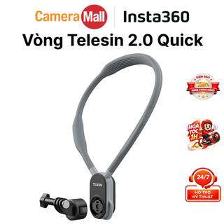 Vòng Đeo Cổ Telesin 2.0 Quick Cho Action Cam - Gắn Nhanh Insta360 GoPro Osmo Action | MAX 600mm Thoải Mái | Chính Hãng