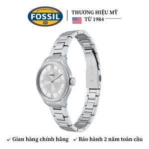 Đồng hồ nữ Fossil Gilmore ES5419 mặt bạc, 28mm, dây thép không gỉ, máy pin 3 kim, đơn giản đi làm với outfit của bạn