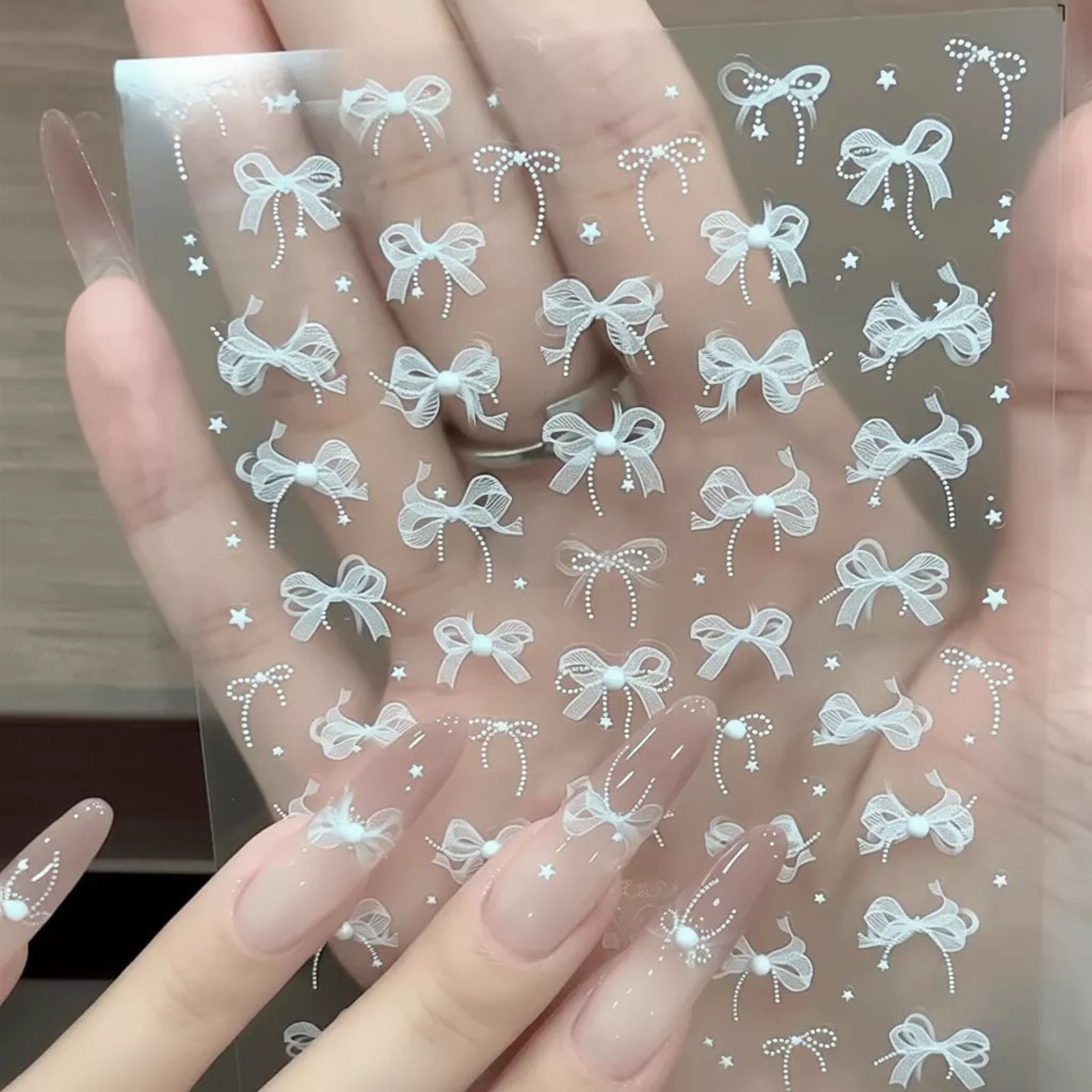 sticker nơ đính ngọc siêu xinh hàng có sẵn ạ