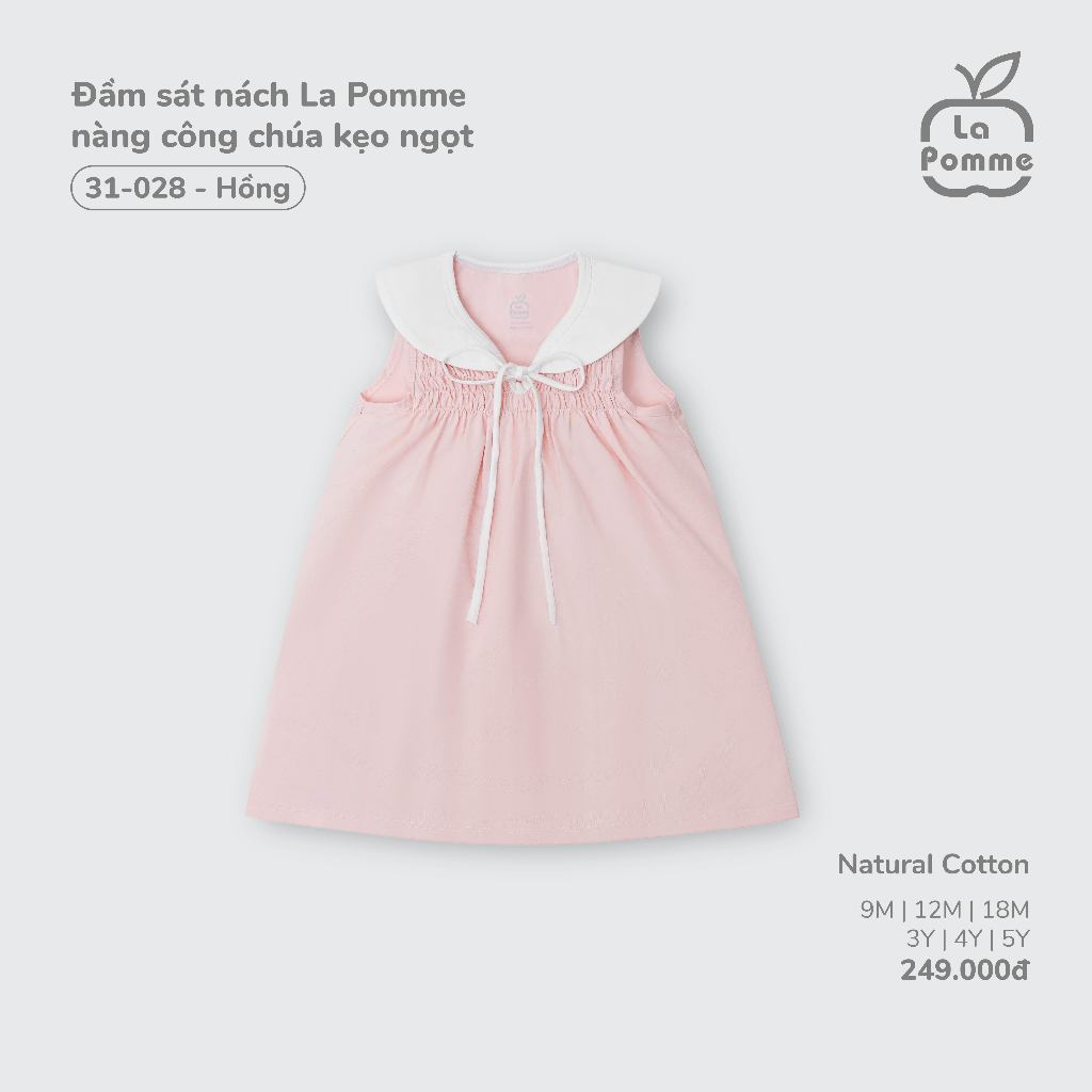 Đầm sát nách La Pomme nàng công chúa kẹo ngọt - Sợi Natural Cotton thoáng mát – Bé gái - 9M - 5Y