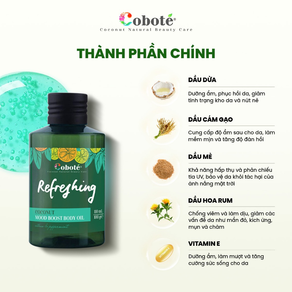 Dầu dưỡng thể thư giãn mood boost oil thấm nhanh tức thì, không nhờn rít 50ml/110ml