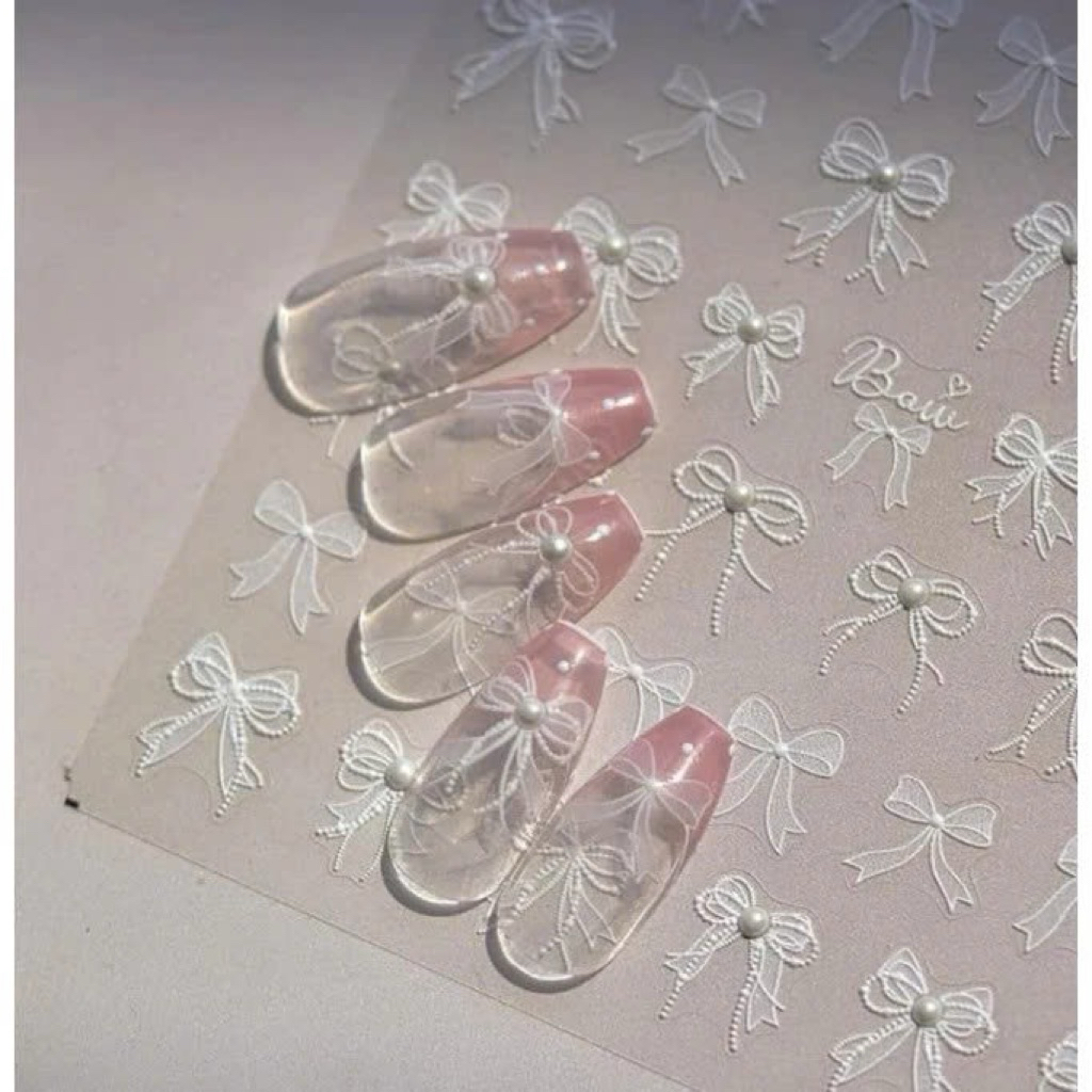 sticker nơ đính ngọc siêu xinh hàng có sẵn ạ