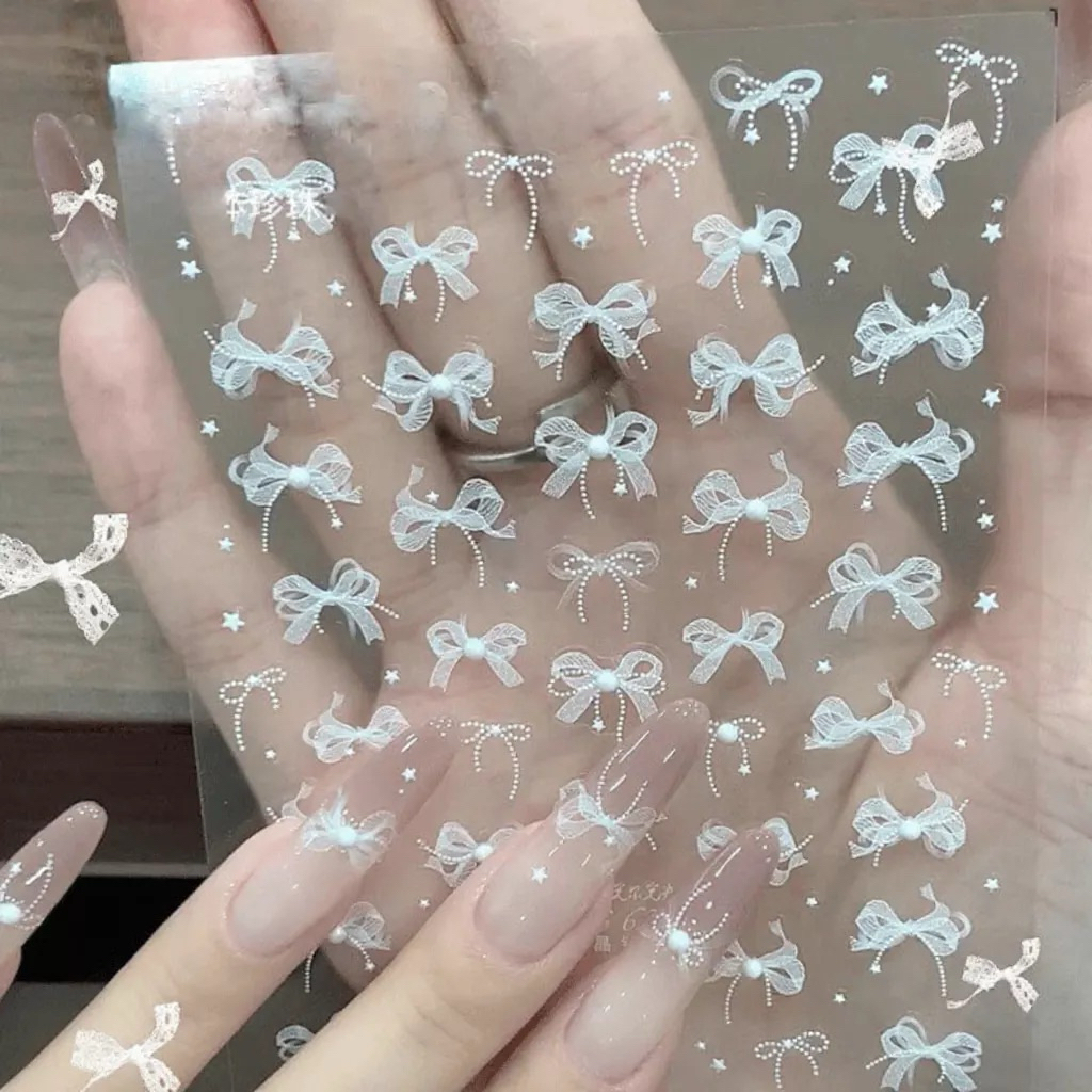 sticker nơ đính ngọc siêu xinh hàng có sẵn ạ
